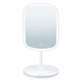 BS 47 Specchio cosmetico ricaricabile con 33 luci LED e pusante sensor touch -  Specchio con aggancio magnetico, no zoom - 3 luci impostabili (calda, fredda e naturale) - Con batteria agli ioni di litio per 3 ore di utilizzo senza fili - Funzione d
