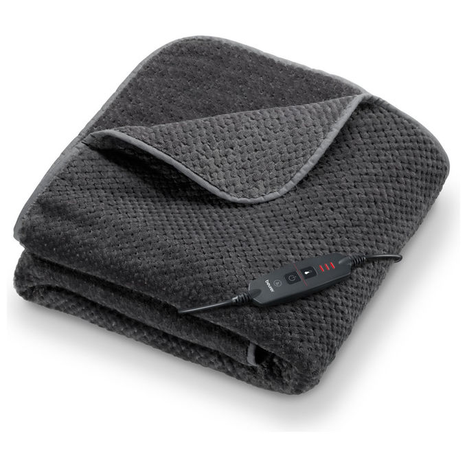 Beurer Coperta Riscaldante 180 x 130 cm Traspirante Grigio Scuro HD 65