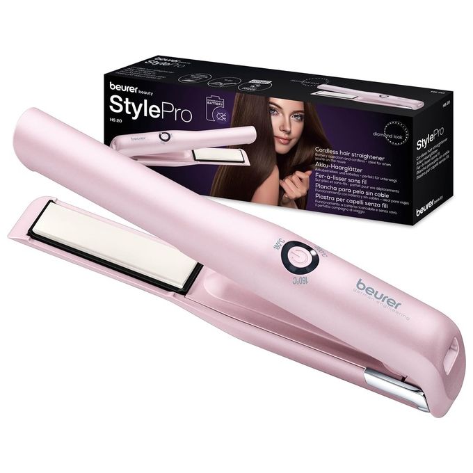Beurer HS 20 Piastra Portatile Cordless Batteria Usb 3 Temperature Rosa