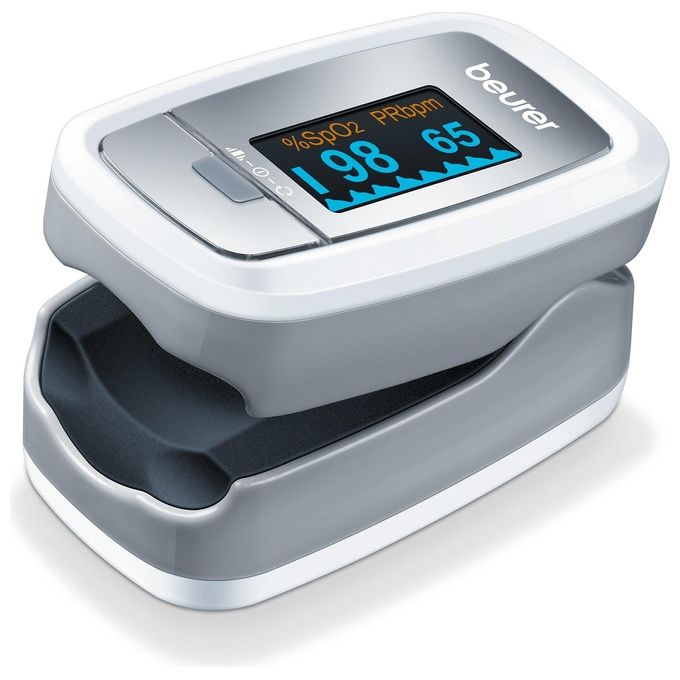 Beurer Pulsossimetro Monitoraggio Saturazione di Ossigeno nel Sangue e del Battito Cardiaco 61 x 36 x 32 mm Grigio PO 30