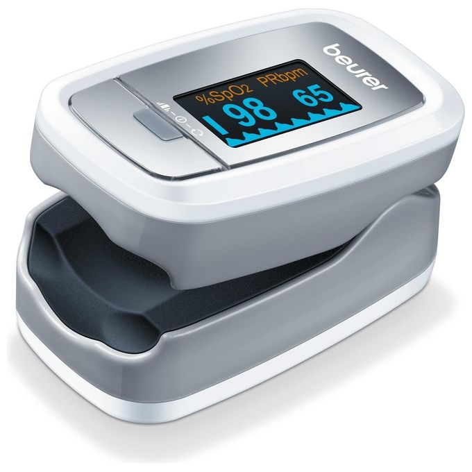[RICONDIZIONATO] Beurer Pulsossimetro Monitoraggio Saturazione di Ossigeno nel Sangue e del Battito Cardiaco 61 x 36 x 32 mm Grigio PO 30