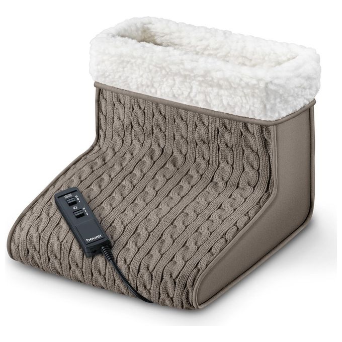 Beurer FWM40 – Massaggiatore elettrico per piedi, tecnologia massaggio Shiatsu + calore, 2 livelli di intensita', Alimentazione a rete, Funzioni: riscaldamento integrato e soffice fodera lavabile, Colore Beige