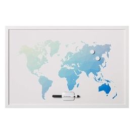 Bi-Office Lavagna Mappa Mondo Magnetica 60x40cm