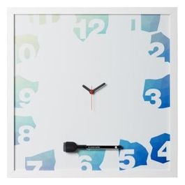 Lavagna con Orologio Magnetica 40x40cm