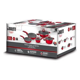 Bialetti Batteria 8 Pezzi Sparkling Red