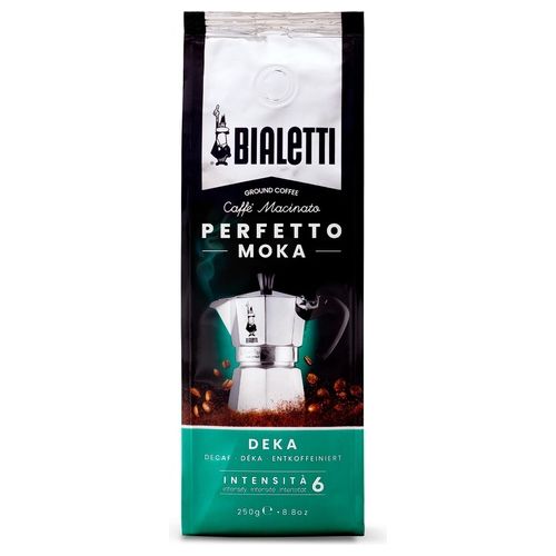 096080320 Perfetto Moka Caffè Macinato Decaffeinato 250 g Miscela 40% Arabica 60% Robusta Tostatura Media Intensità 6
