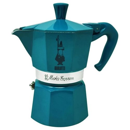 Caffettiera Moka 3 Tazze Collezione Winter Wonderland Colore Turchese
