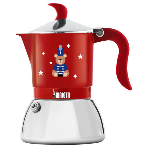0006651 Caffettiera Moka Manuale 0.473 L Acciaio Inox Rosso