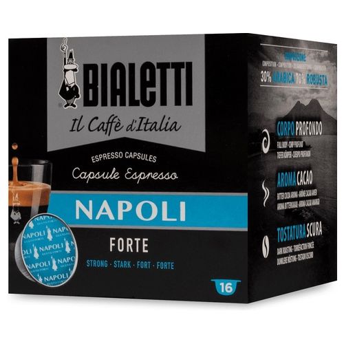 Bialetti Coffee Capsules Napoli - Set 8 packages of 16 capsules - Light Blue