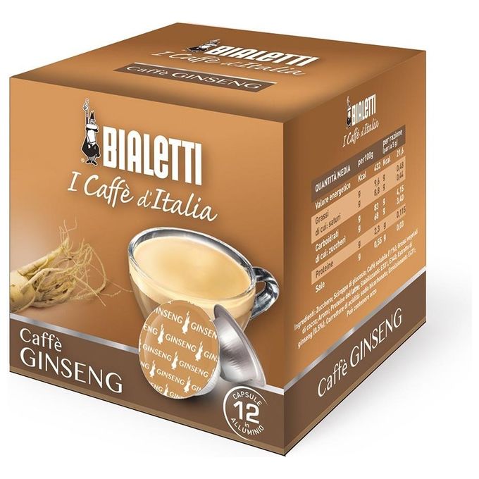 Bialetti Confezione da 12 Capsule Caffe' Ginseng