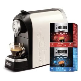 Elettrico Macchina Caffè Espresso Per Capsule In Alluminio Incluse 32 Capsule 1200W Bianco