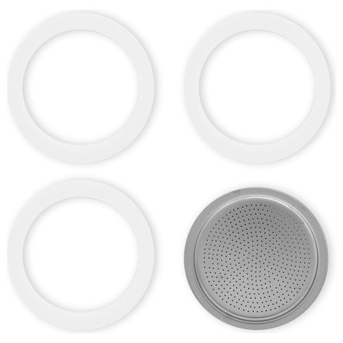 Guarnizione e filtro in alluminio per caffettiera moka 1-2 tazze