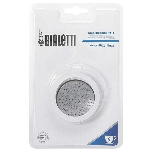 Guarnizione e Filtro in alluminio per caffettiera moka 4 tazze