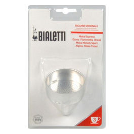 imbuto ricambio metallo argento per moka 3 tazze non per induction