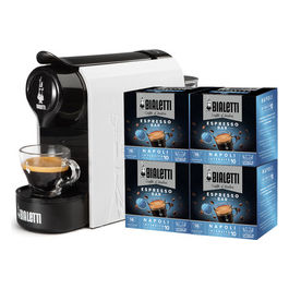 Bialetti, Macchina Caffè a Capsule Manuale, 0.5 L, Nero e Bianco