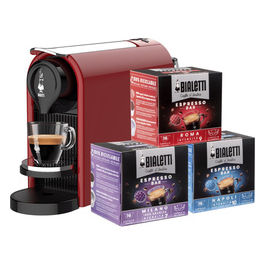 gioia plus macchina caffè capsule automatica 0,5 l rosso con 48 capsule