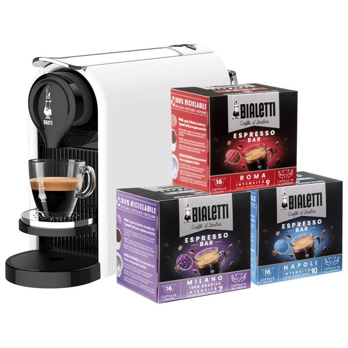 Bialetti GIOIA PLUS Macchina da caffe' a Capsule 0,5 L 20 bar 1200 W con 48 Capsule colore Bianco