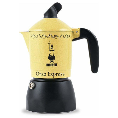 Bialetti, Moka Orzo Express Gran Gala 2 Tazze, Alluminio, Gialla