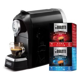 Macchina Caffè Super Nero con 32 Capsule Incluse per un Espresso Perfetto