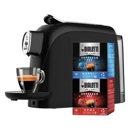 Mignon Macchina Caffè Espresso per Capsule in Alluminio Incluse 32 Capsule Compatta Serbatoio 500 ml Nero