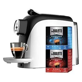 Mignon Macchina Caffè Espresso per Capsule in Alluminio Incluse 32 Capsule Compatta Serbatoio 500 ml Bianco