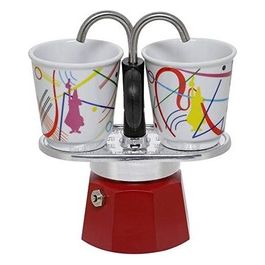 Mini Express Colore Rosso Caffettiera con 2 Bicchierini