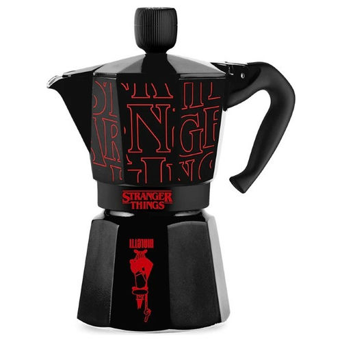 0005407 Moka Express Stranger Things Caffettiera Moka 6 Tazze 270ml Pomolo Musicale USB-C colore Nero