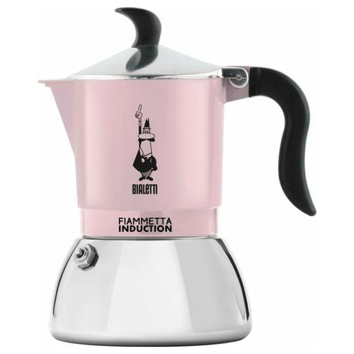 Moka Fiammetta Induction 2 Tazze Rosa Caffettiera Adatta a Induzione