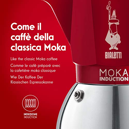 Bialetti Moka induction 2 Tazze Rosso/Argento