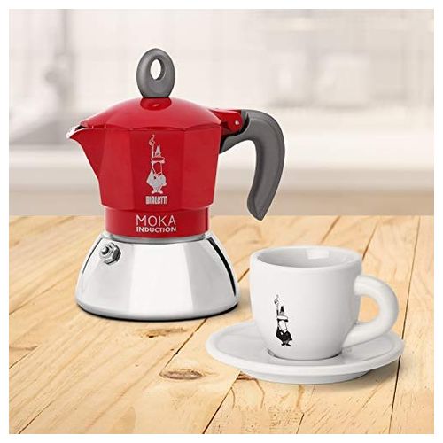 Bialetti Moka Induction 4 Tazze Rosso