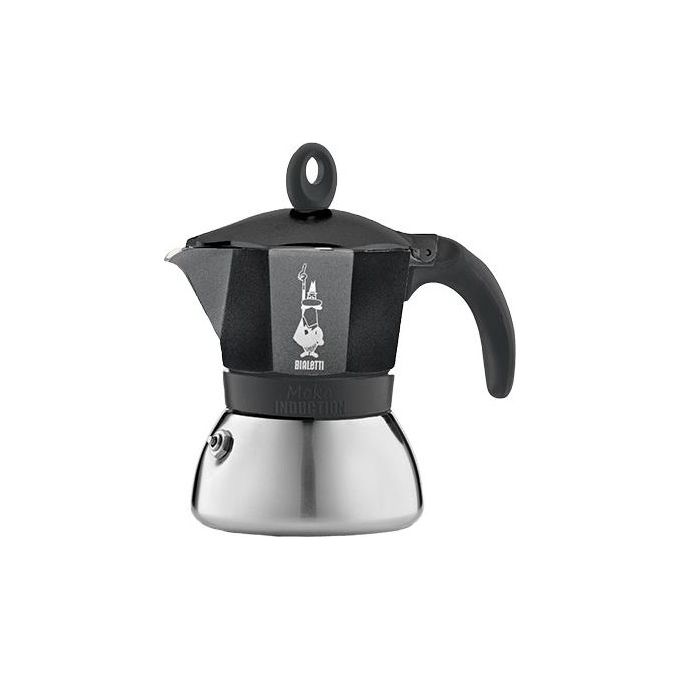 Bialetti Moka Induction 6 Tazze Nero-Argento
