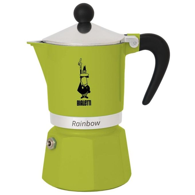 Bialetti Rainbow Caffettiera Colorata Alluminio Verde 6 Tazze