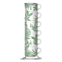 Romantic wild set 6 tazzine impilabili verdi
