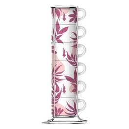 Romantic wild set 6 tazzine impilabili rosa