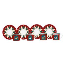 Set 4 Tazzine e Piattini Caffè Natale24 Modello Ngd24002 Elegante complemento per festività e momenti di relax