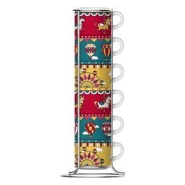 Set Tazzine Ngd24003 6 Pezzi Impilabili Design Natalizio Premium