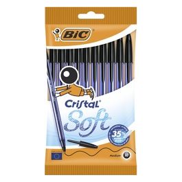 Bic 10 Penne a Sfera con Cappuccio Ventilato Inchiostro Nero Cristal Soft