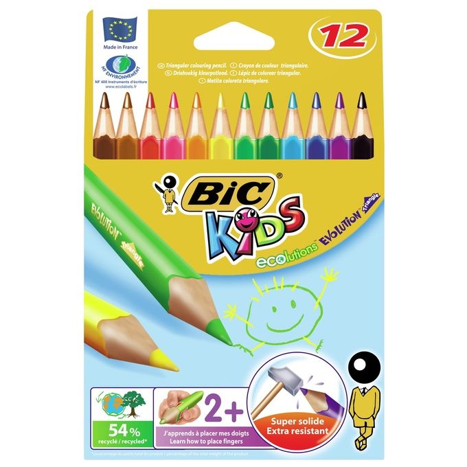 Bic Cf12 pastelli Kids Evolution Tri