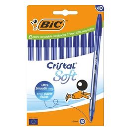 Confezione 10 Penne Cristal Soft Blu 1.2mm