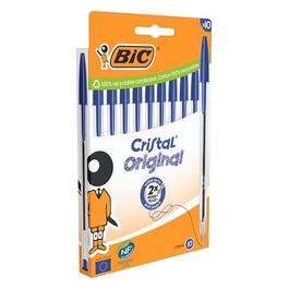 Confezione 10 Penne Cristal Medio Blu 1mm