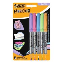 Bic Confezione 5 Intensity Marcatore Permanent Pastel