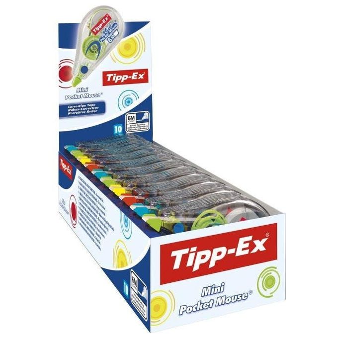Bic Tipp-Ex Mini Pocket Mousefashion Correttore a Nastro Formato Pocket e Colori Fashion 10 Correttori