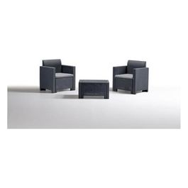 9073.4 Set Nebraska Salottino 2 Posti Antracite 155x150x79cm
