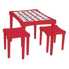 Tavolo Bimbo Regolabile con 2 Sgabelli Rosso 2097-R