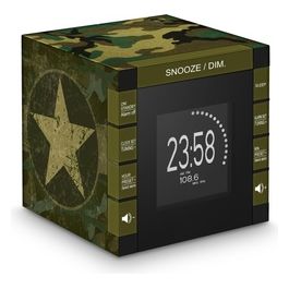 RR70 Radioregistratore Orologio Digitale Nero/Verde