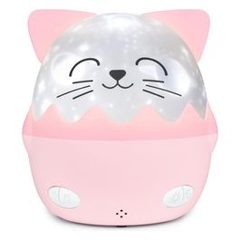 Bigben Kids Pink Cat-shaped Night Light With 360° Projection And Wireless Music Nlpkidscat