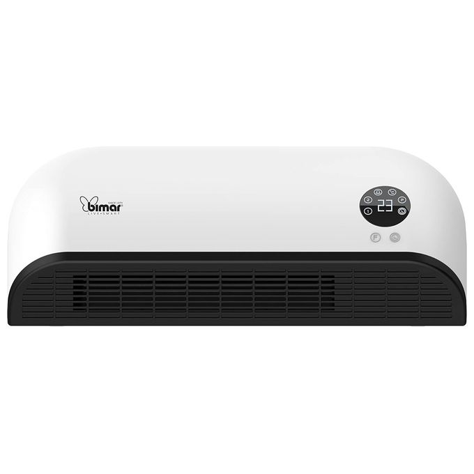 Bimar - HP093 - Termoventilatore PTC da parete, potenza 2 000 W, 2 livelli di calore, termostato regolabile, funzione ventilazione, Bianco