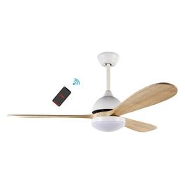 Ventilatore da Soffitto Wi-Fi 132cm con 3 Pale in Legno Timer Luce LED Compatibile con Alexa e Google Assistant