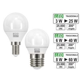 Bisonte Lampadina Led Sfera E27 6W=40W 470lm 4000k