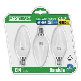 Bisonte Lampadina Led Tris Candela E14 6W=40W 6400k